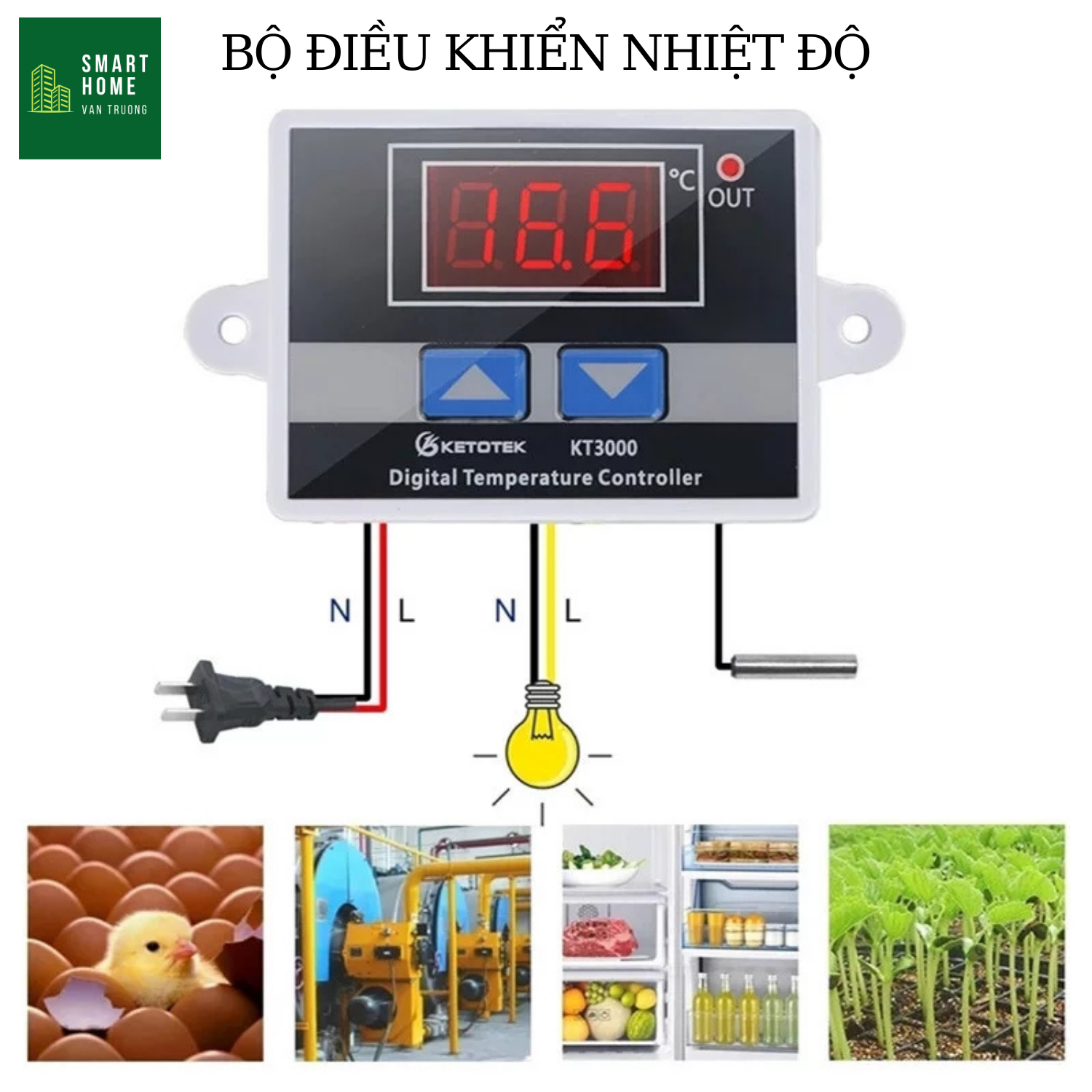 Bộ điều khiển nhiệt độ ấp trứng 220v 10A