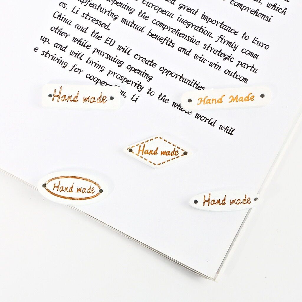 Set 10 tag gỗ Handmade làm đồ thủ công, đánh dấu sản phẩm