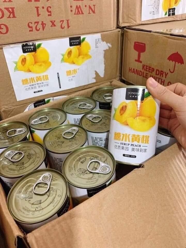 Combo 2 hộp đào lon Hongqiao Hồng Kiều