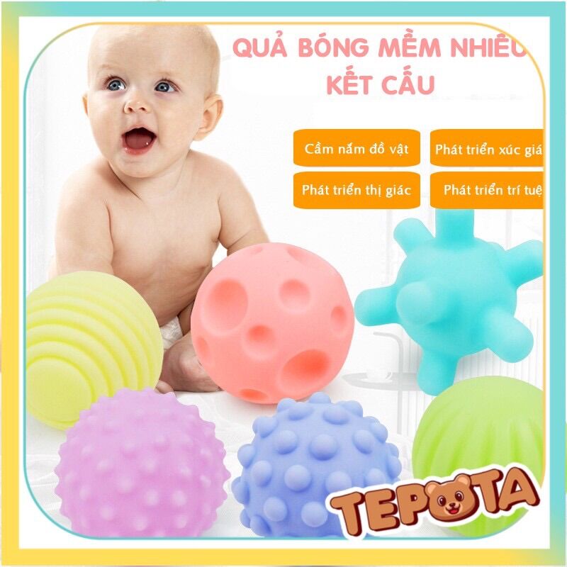 Đồ chơi bóng cao su mềm mầm non cho bé cầm tay bóp kêu chip chip, gặm nướu b01