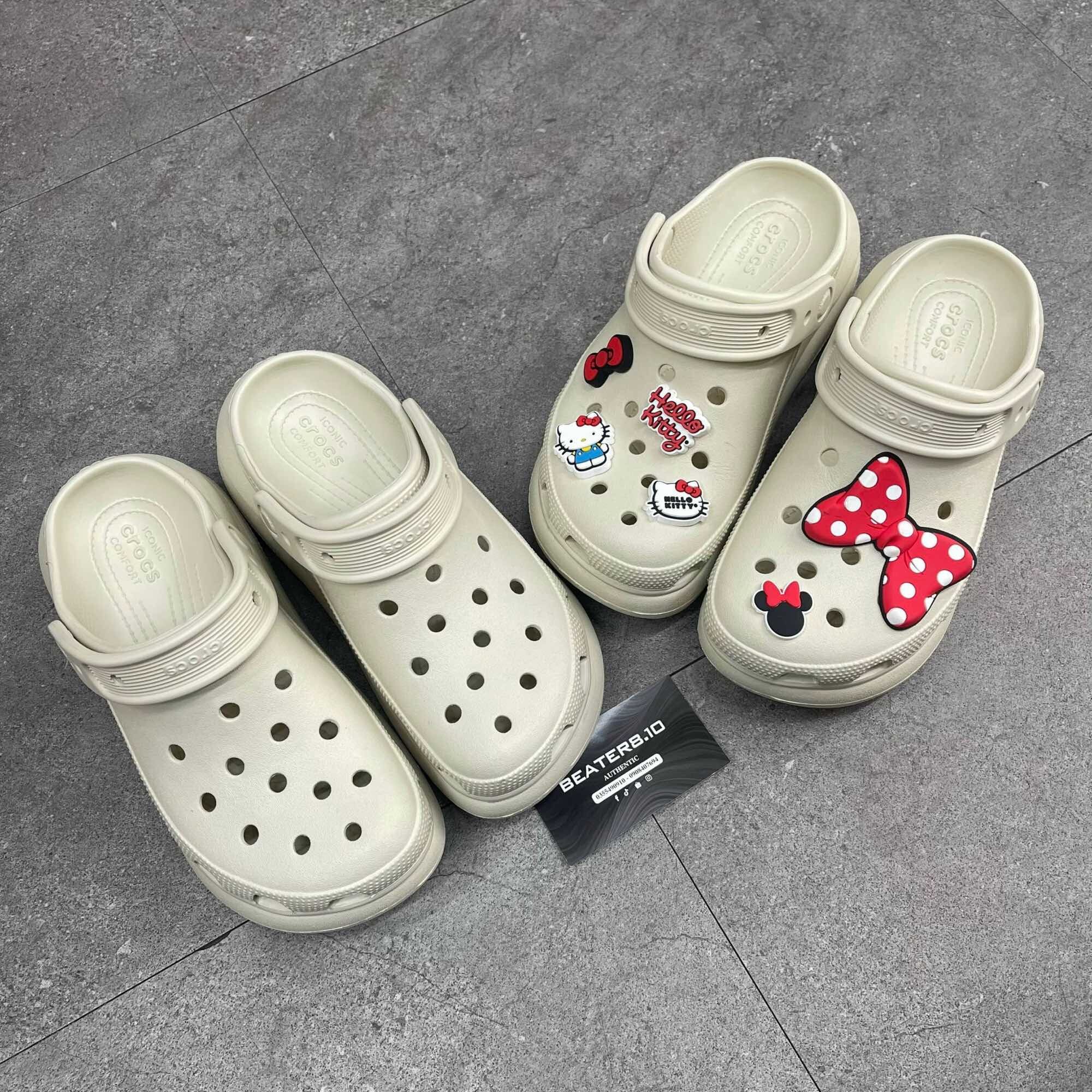 CHÍNH HÃNG - GIÀY CLOG UNISEX CROCS CRUSH CLASSIC WHITE Code: 207521-100
