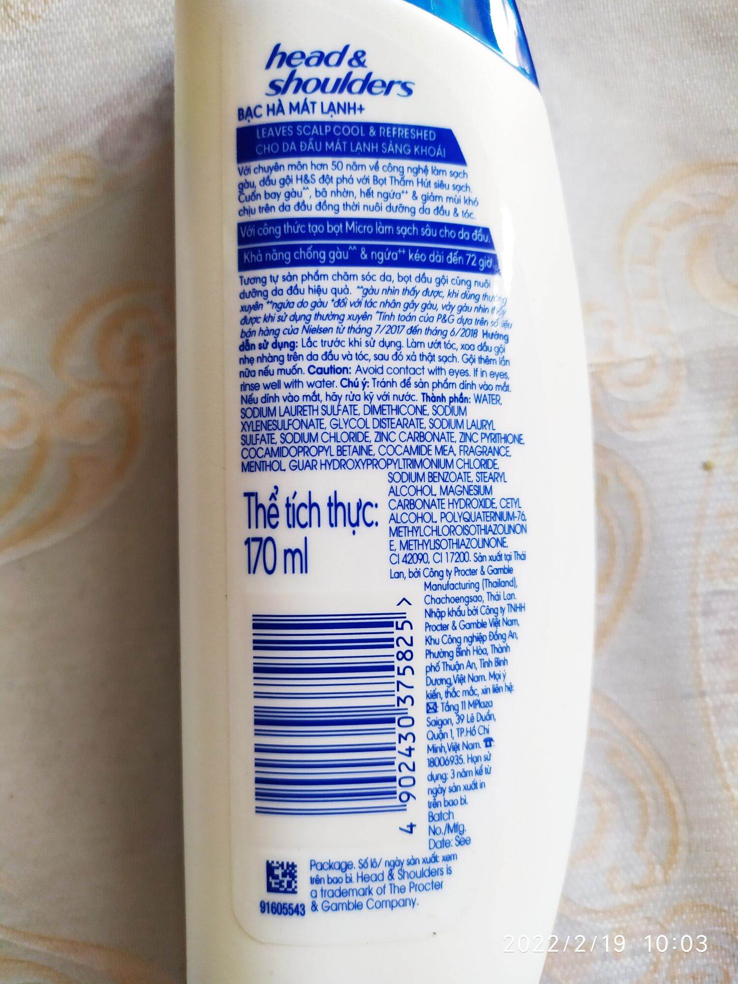 HEAD SHOULDERS - DẦU GỘI HEAD BẠC HÀ 170ml - 350ML