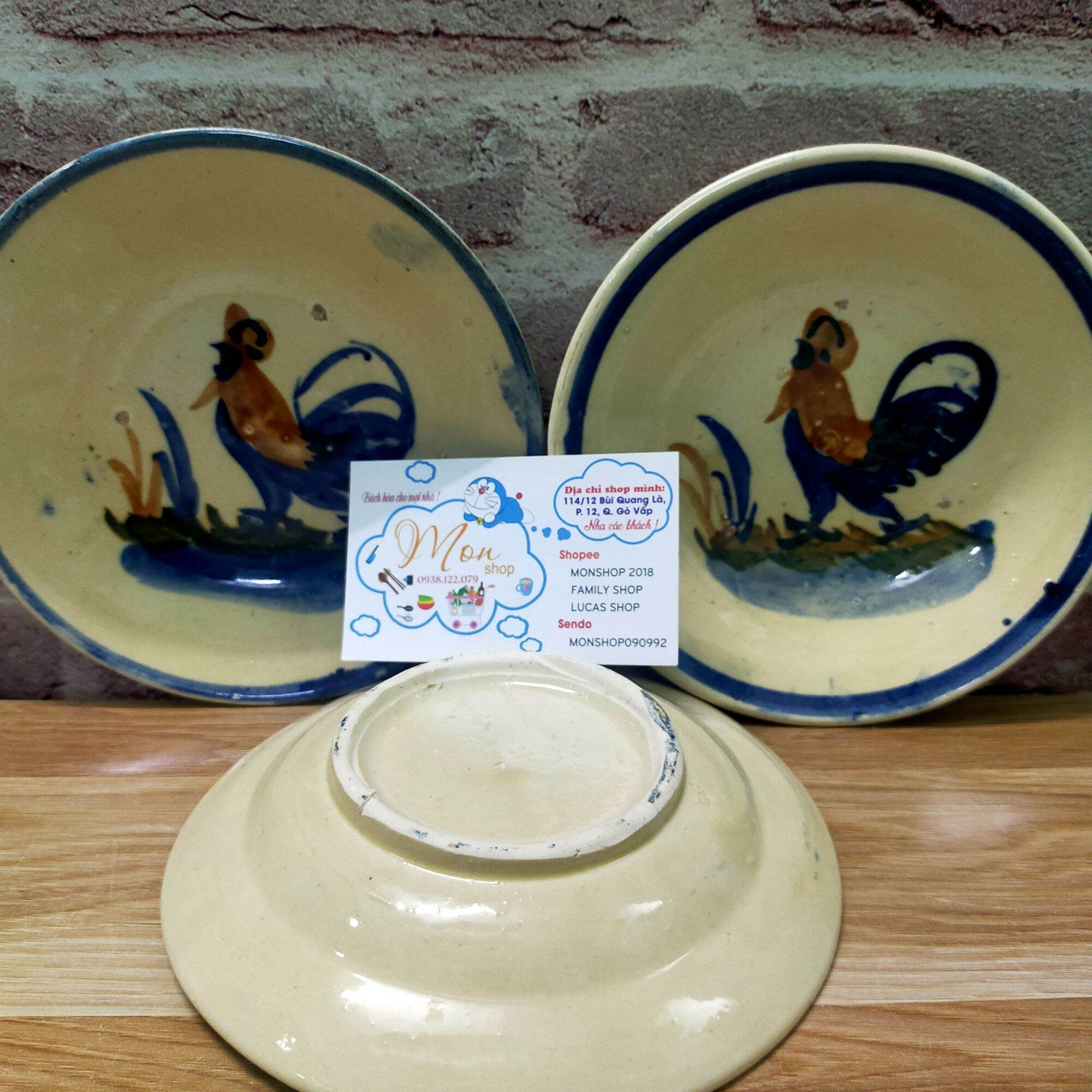 [GỐM THÔ] COMBO 3c DĨA GÀ XƯA NHỎ