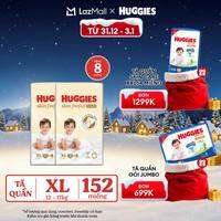 Combo 2 Tã quần Huggies Skin Perfect XL size Mega Jumbo 72+4 miếng - Nhiều Phiên bản
