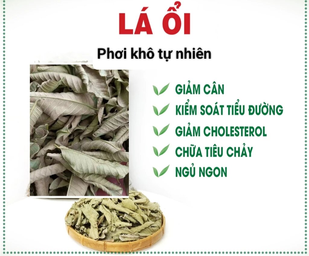 LÁ ỔI PHƠI KHÔ TỰ NHIÊN HỖ TRỢ GIẢM CÂN