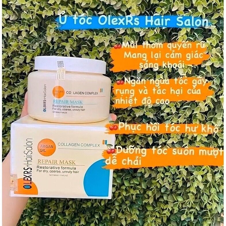 Kem hấp ủ tóc olexrs collagen anh 500ml - phục hồi tóc, chống gãy rụng, tóc nhuộm khô xơ