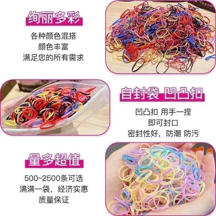TÚI 1000 DÂY CHUN NHIỀU MÀU BUỘC TÓC CHO BÉ