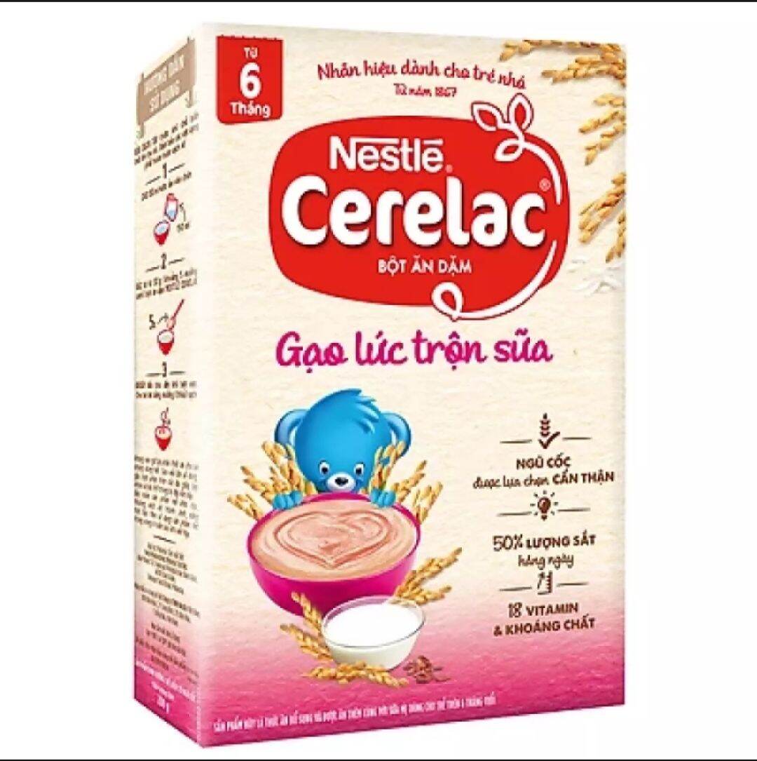 [HCM] Bột Ăn Dặm Nestle Cerelac vị gạo lức trộn sữa 200g