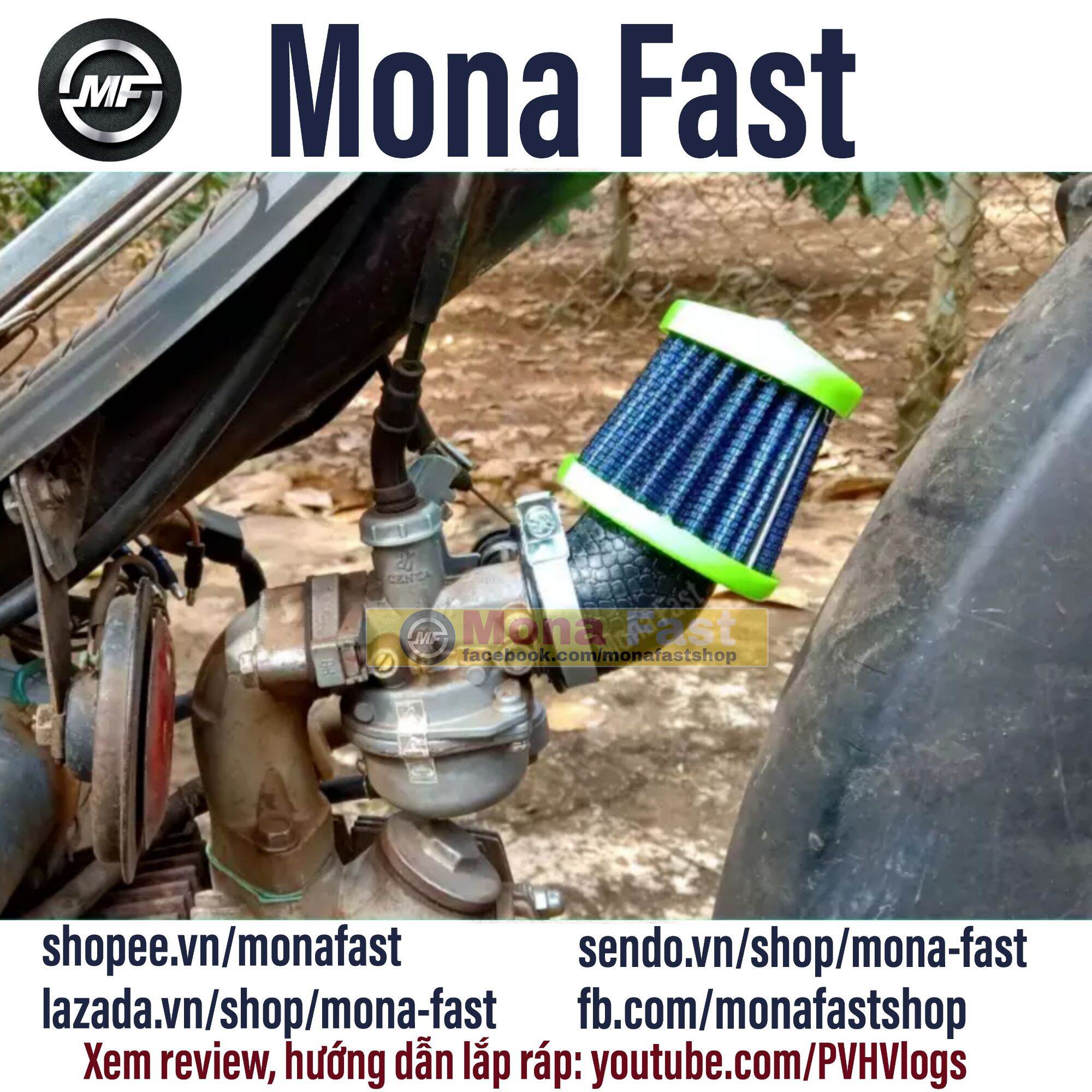 Lọc gió pô E tăng tốc 501 dành cho xe máy