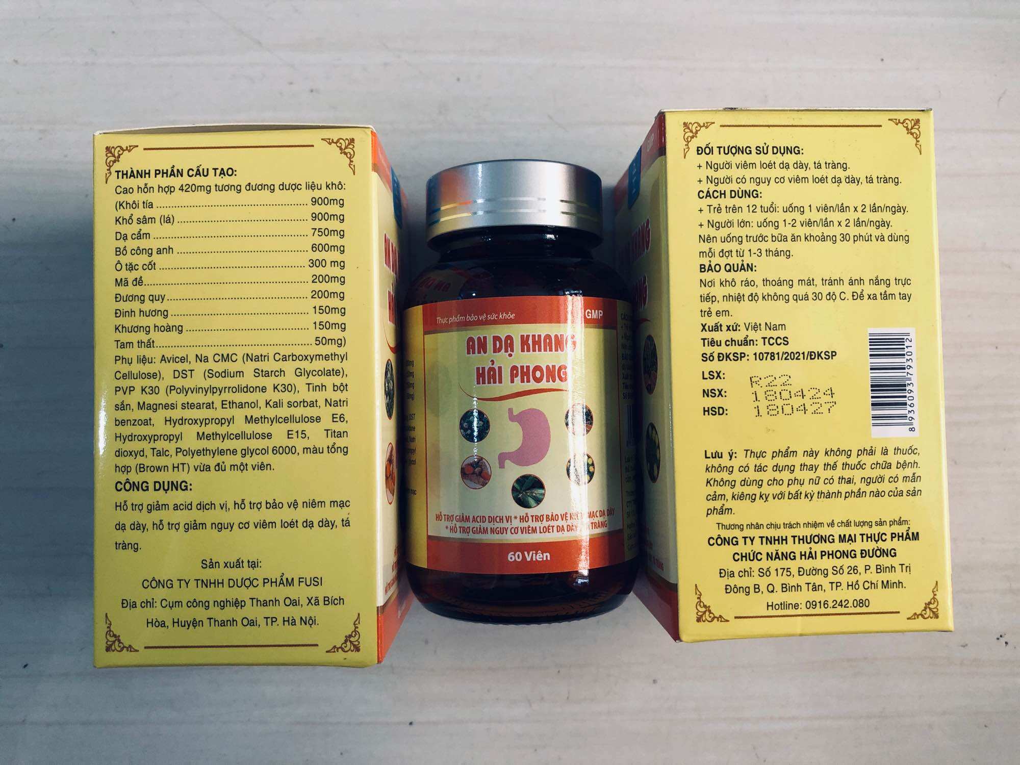 Viên Dạ Dày An Dạ Khang Hải Phong ( Hộp 60 Viên )