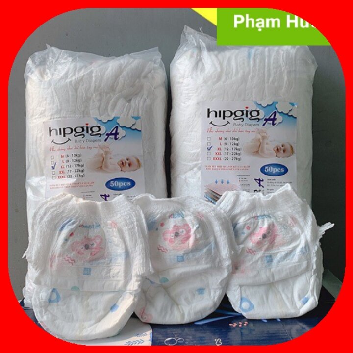 Combo 100 bỉm quần/dán Hipgig A loại 1