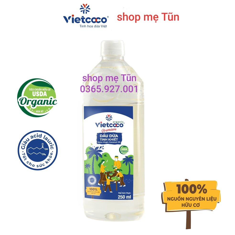 Dầu dừa tinh khiết organic 250ml