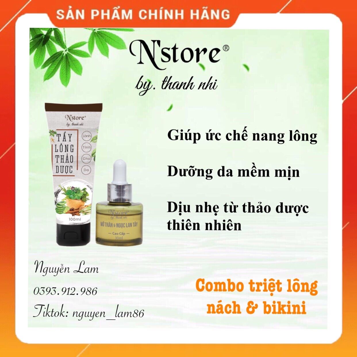 Combo triệt lông nách & bikini