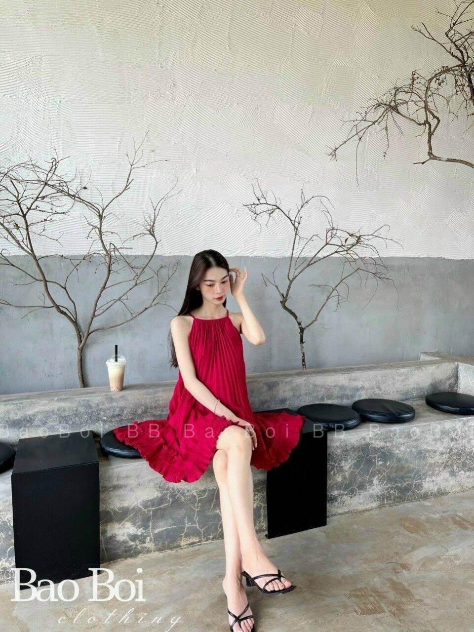 Đầm dập ly vải voan mềm mịn