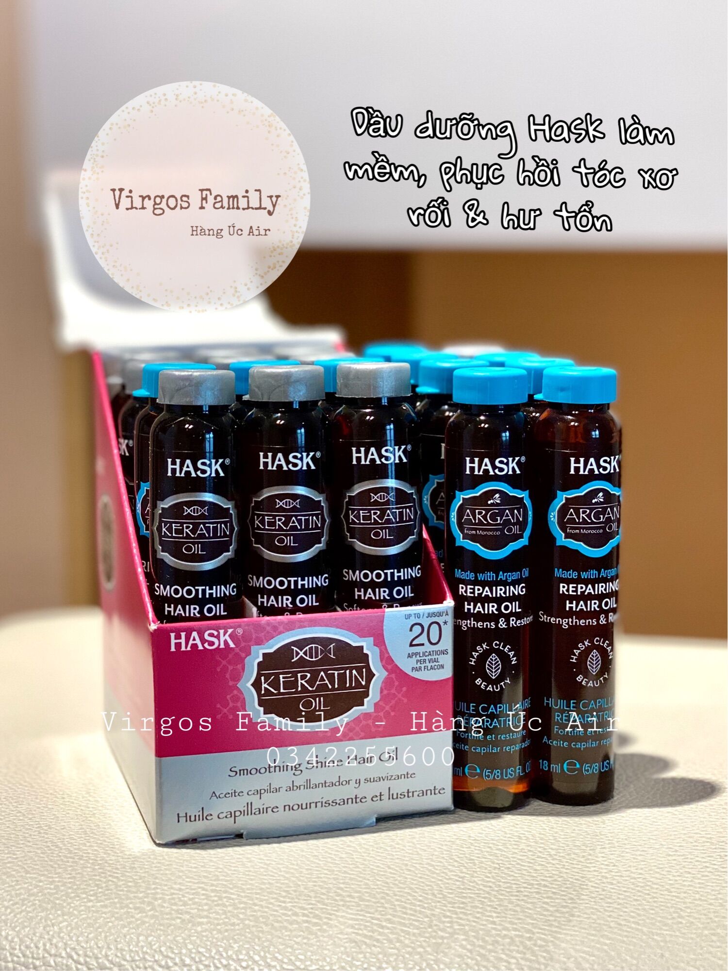 Dầu dưỡng tóc Hask Oil phục hồi tóc hư tổn