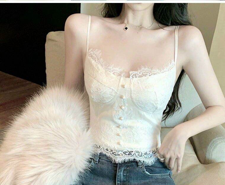 ÁO REN KIỂU Hai Dây  SANG CHẢNH DỄ PHỐI ĐỒ ....