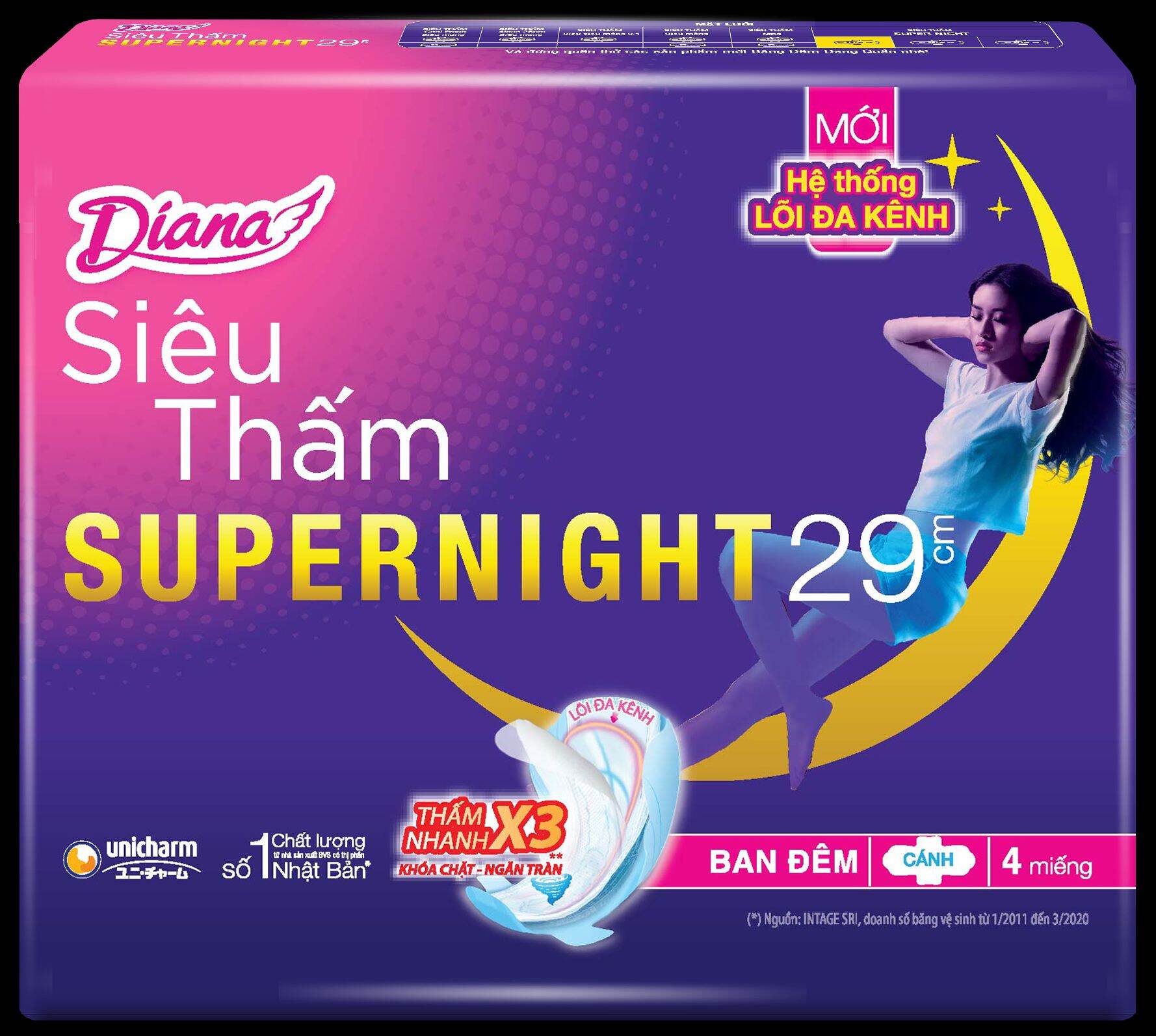 Com bo mua 6 gói diana đêm 29cm tặng thêm 18 miếng hàng ngày kháng khuẩn
