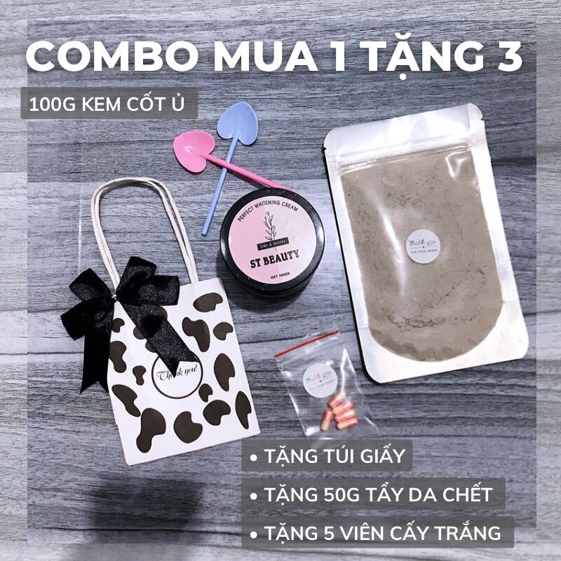 [ KEM CỐT ] KEM BODY SIÊU Ủ TRẮNG ST BEAUTY DÀNH CHO DA KHÓ TRẮNG 100gr ( Tặng kèm Tẩy Tế Bào Chết + Vitamin Cấy Trắng )