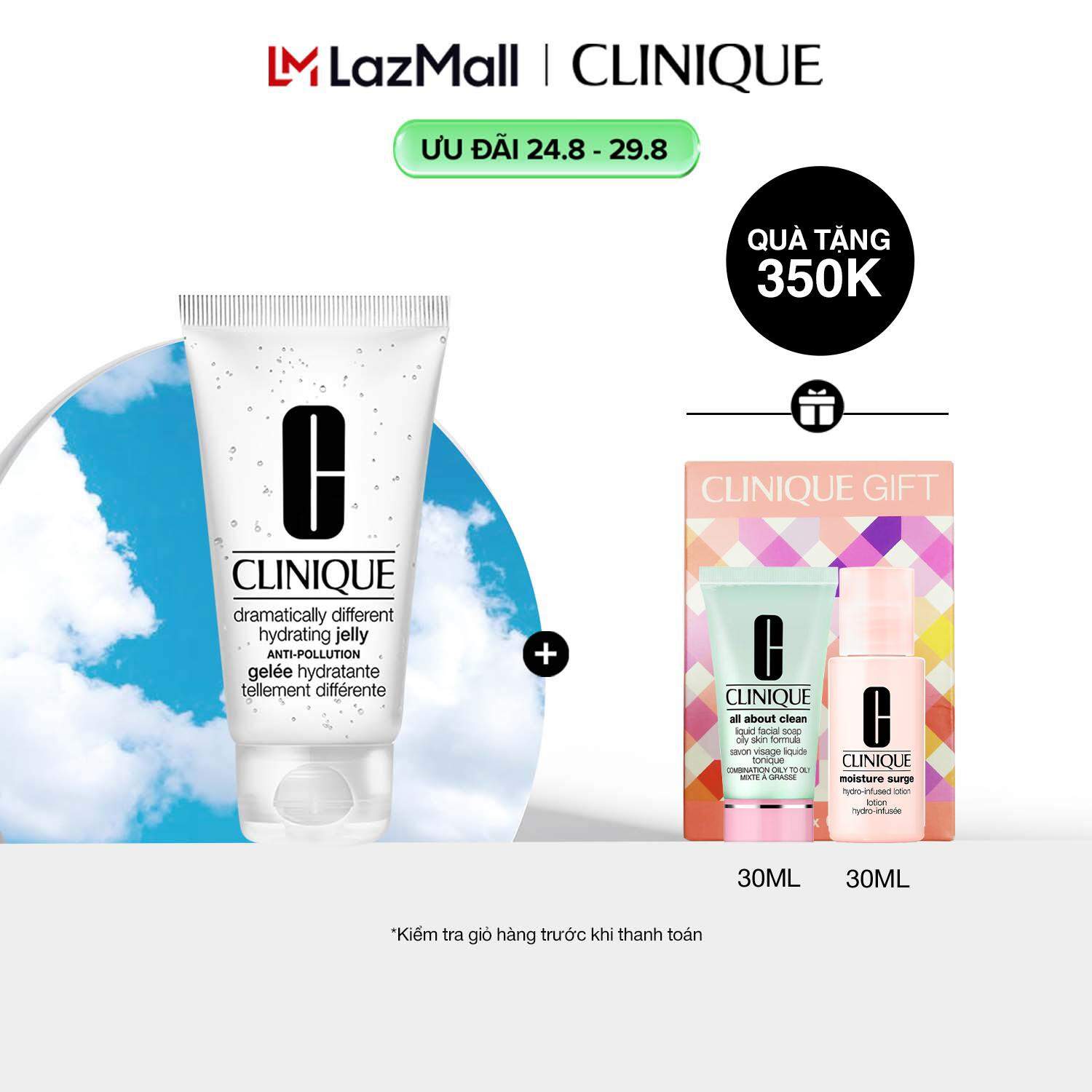 Kem dưỡng ẩm phục hồi cấp nước và chống tác nhân ô nhiễm Clinique Dramatically Different Hydrating Jelly - Moisturizer 50ml