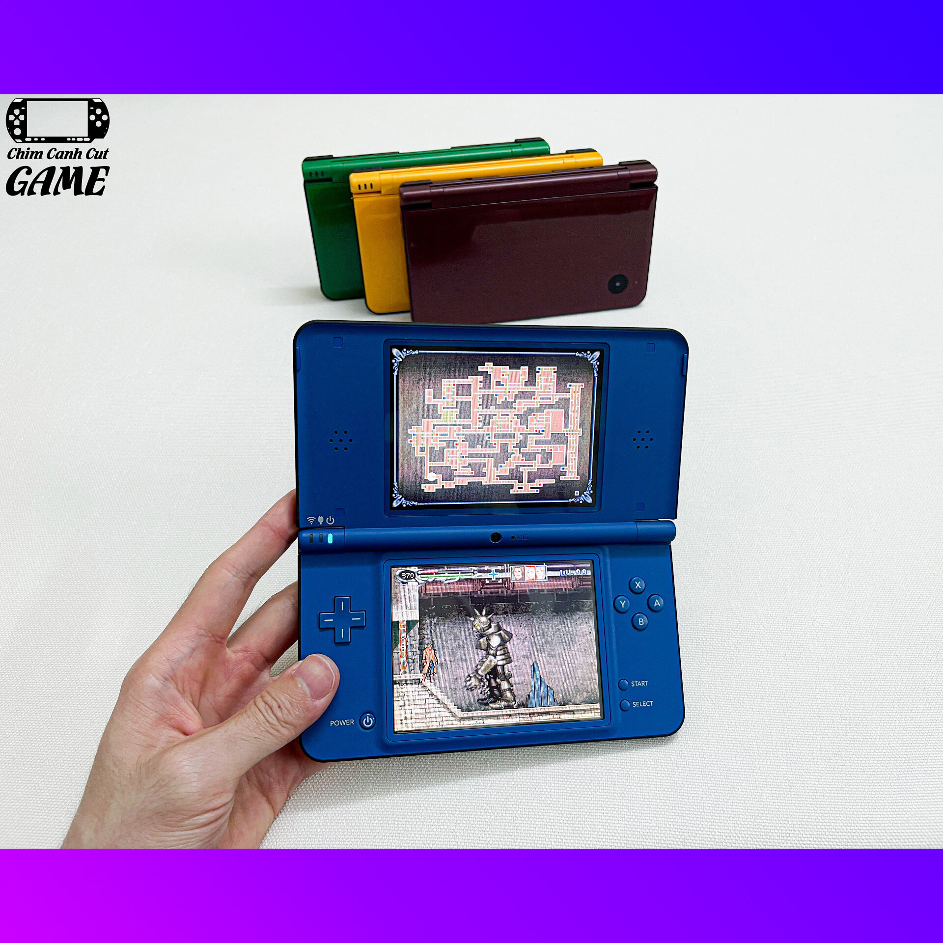 [CHÍNH HÃNG] Máy chơi Game Nintendo DSi LL (Miễn phí cài Game, Phụ kiện đầy đủ)
