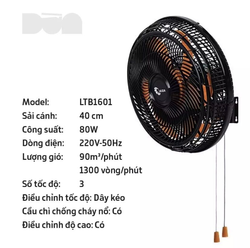 Quạt Treo Turbo ASIA LTB1601 [NEW 2021] (Giao nhanh 2-3h Nowship / Grabship)