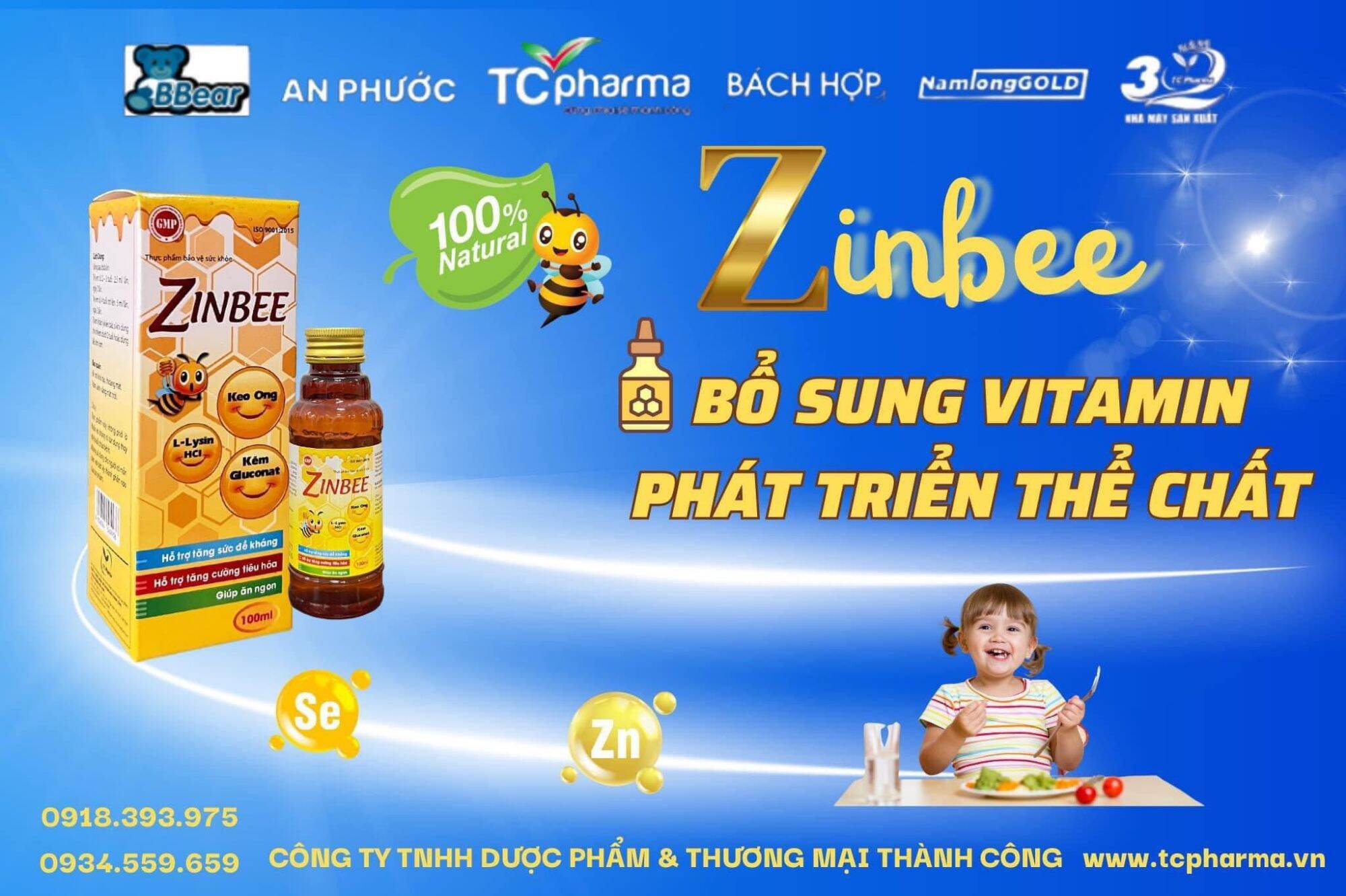 Siro Zinbee ăn ngon, tăng sức đề kháng hộp 1 lọ 100ml