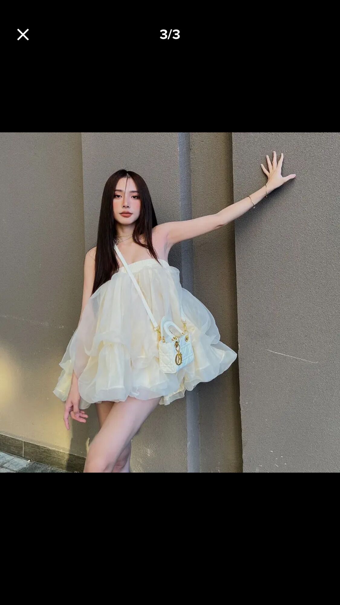 Váy nữ dạo phố cúp ngực bồng bềnh
