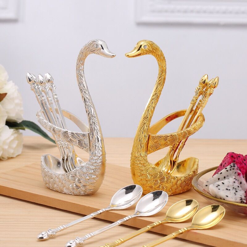 Giỏ đựng thìa dĩa hình thiên nga Huydecor