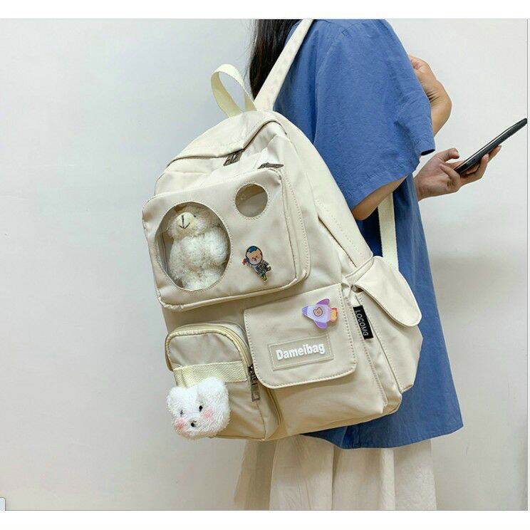 Ba lô Ullzzang đầu  gấu