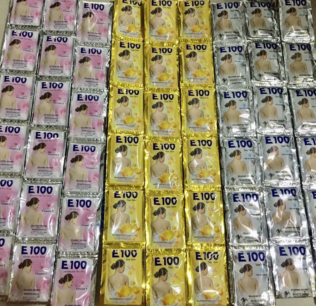 Sữa tắm trắng da E100 tinh chất sữa dê 10 dây (120 gói)