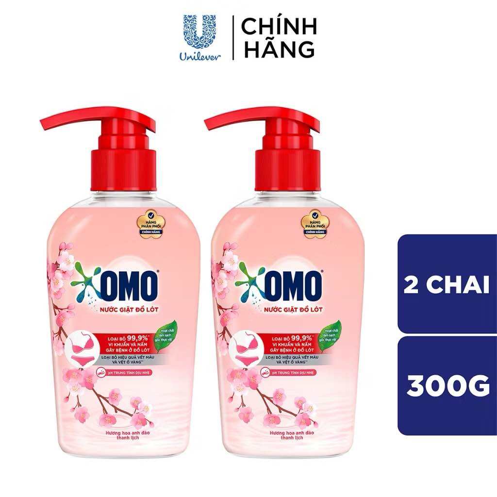 Combo 2 Chai Nước Giặt Đồ Lót OMO Hương Hoa Anh Đào Thanh Lịch 300G
