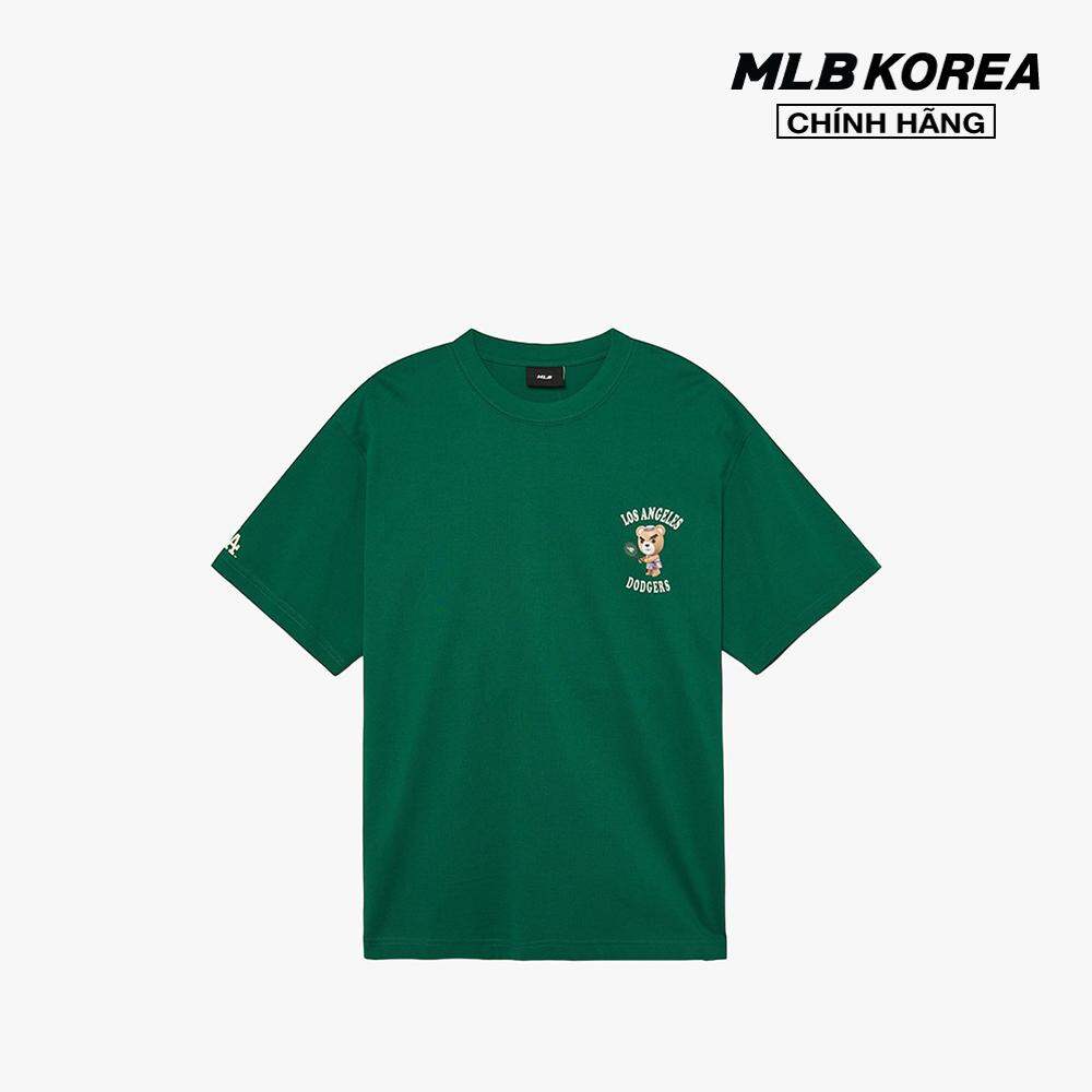 Mlb - áo thun unisex cổ tròn tay ngắn in hình dễ thương 3atse0334-07gns