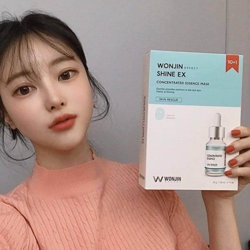 ( Hộp 10 miếng tặng 1) Mặt Nạ WONJIN SHINE EX căng bóng siêu cấp ẩm cho da