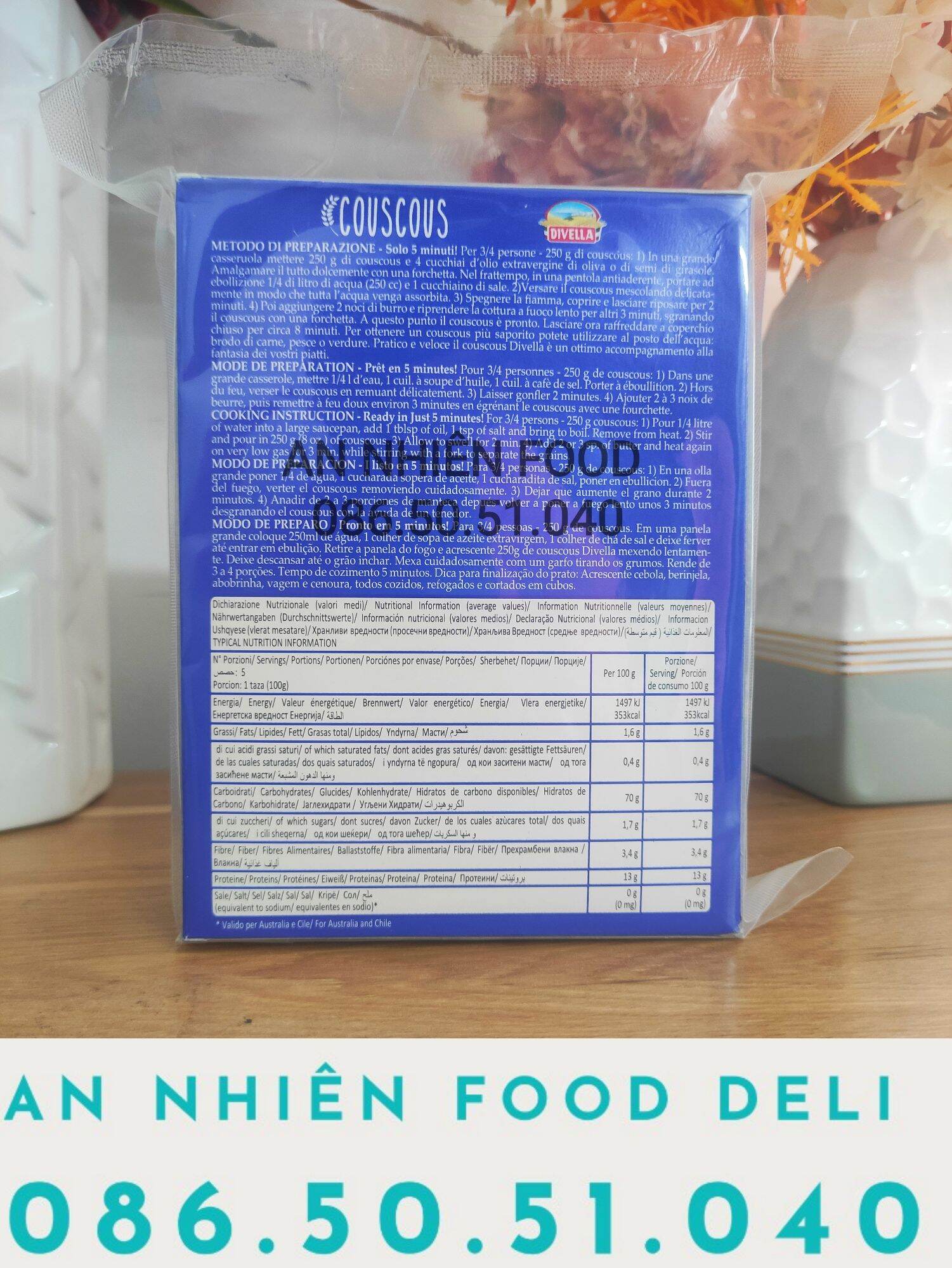 Hạt Couscous Divella Gạo Ý 500 Gram