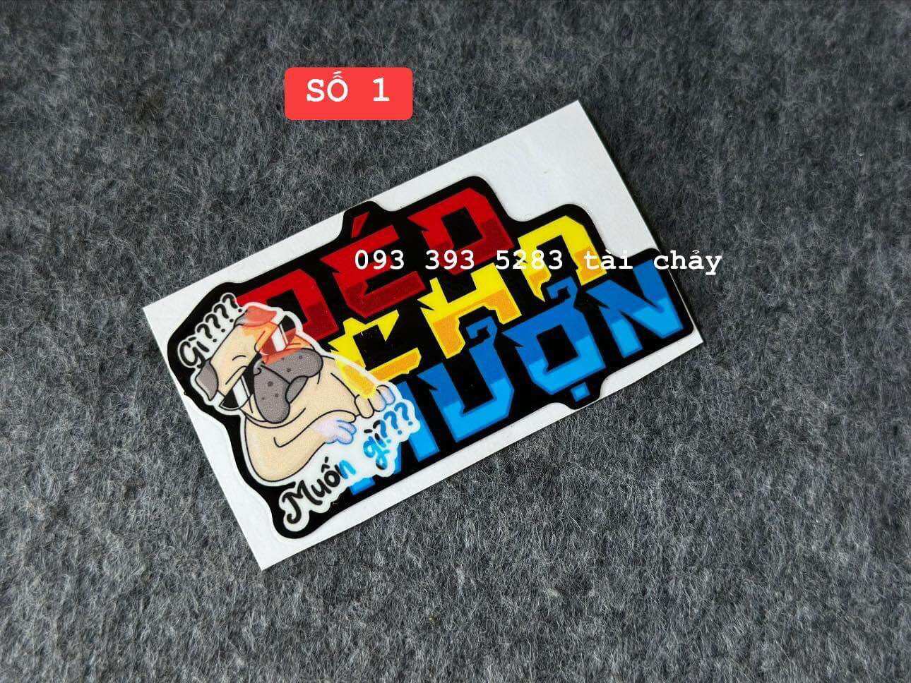 Tem sticker " đeo cho mượn " ver 2 dán trang trí xe