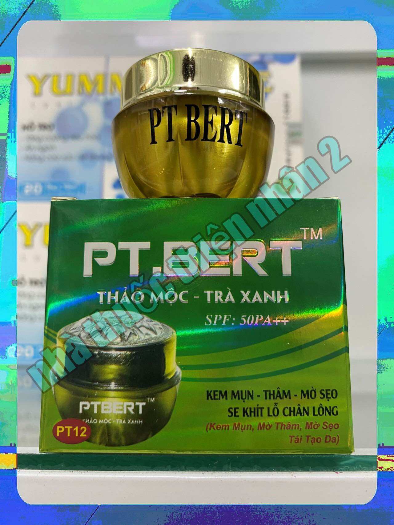 kem mụn, thâm mờ sẹo, pt bert thảo mộc trà xanh ( hộp 10g, 15g, 20g, 25g )