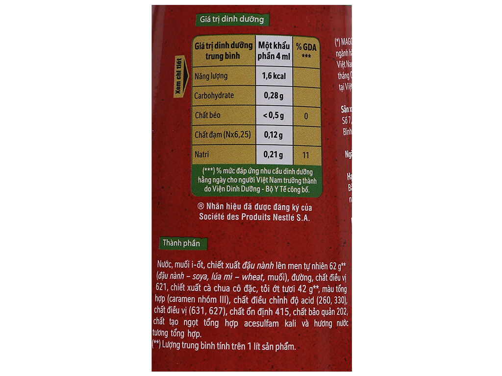 Combo 2 chai nước tương Maggi tỏi ớt 200ml