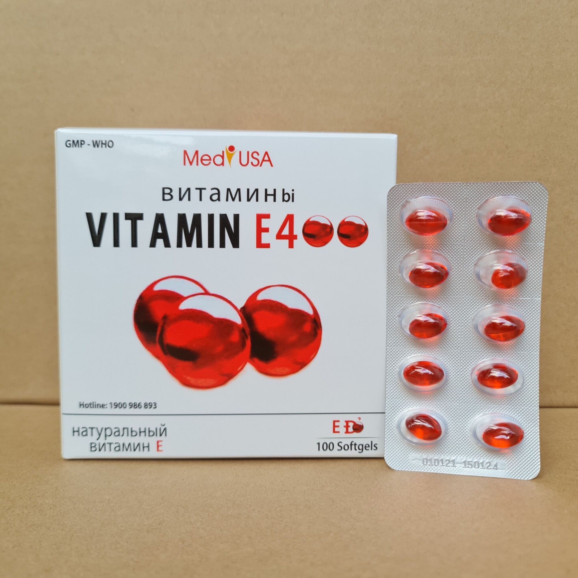 Viên uống đẹp da vitamin e400 e đỏ - hộp 100 viên