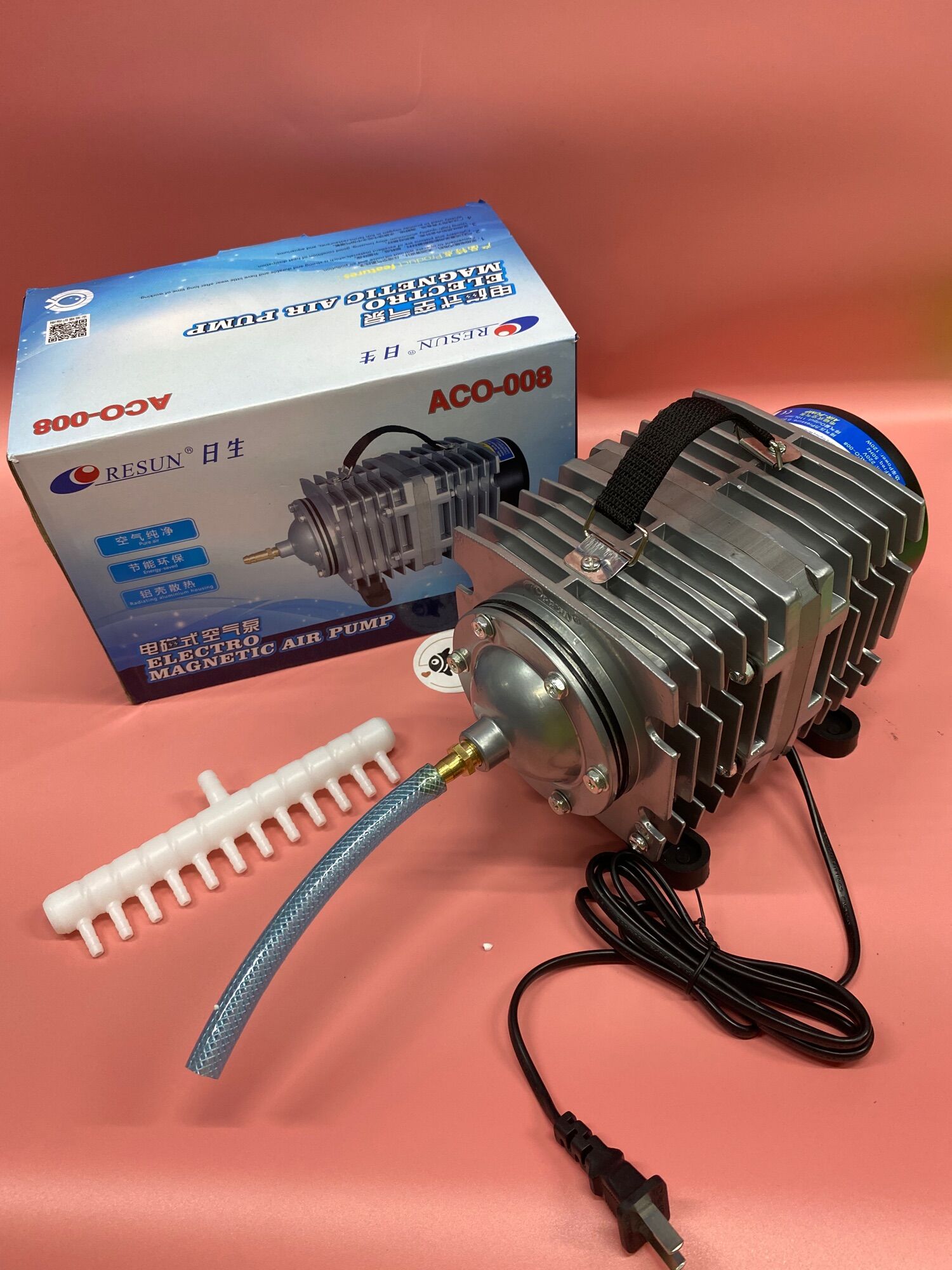 Máy sục sủi thổi khí oxy hồ cá cảnh resun aco-008 - máy oxy bể cá 120w