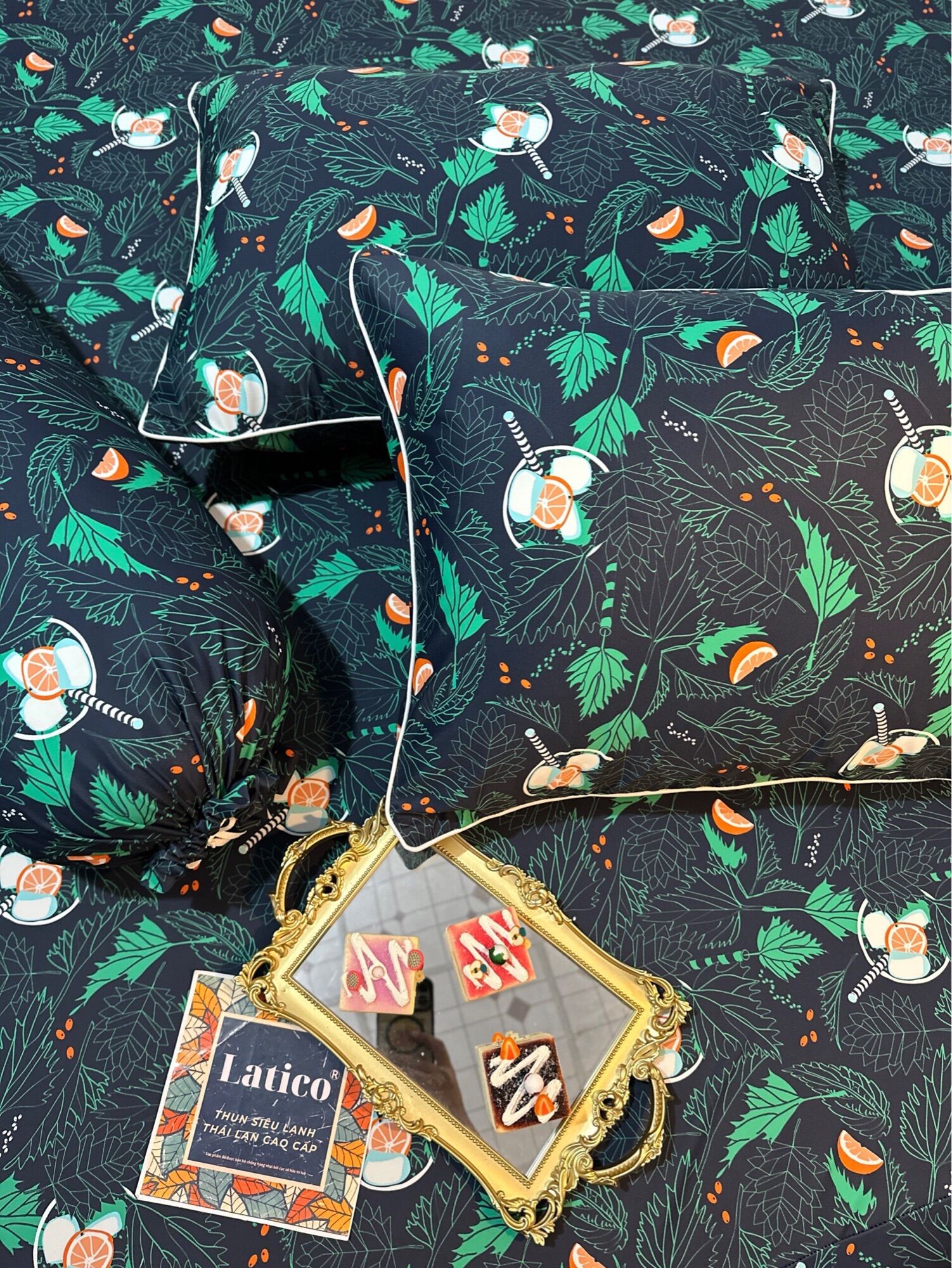 Bộ 4 drap/ga áo gối THUN SIÊU LẠNH THÁI LATICO