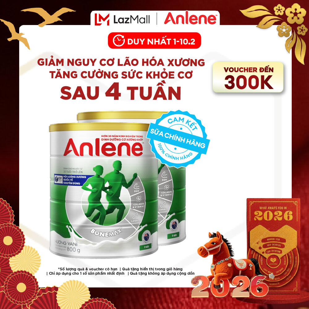 [Voucher giảm đến 26%]Combo 2 Sữa Bột Anlene Hương Vani 800G