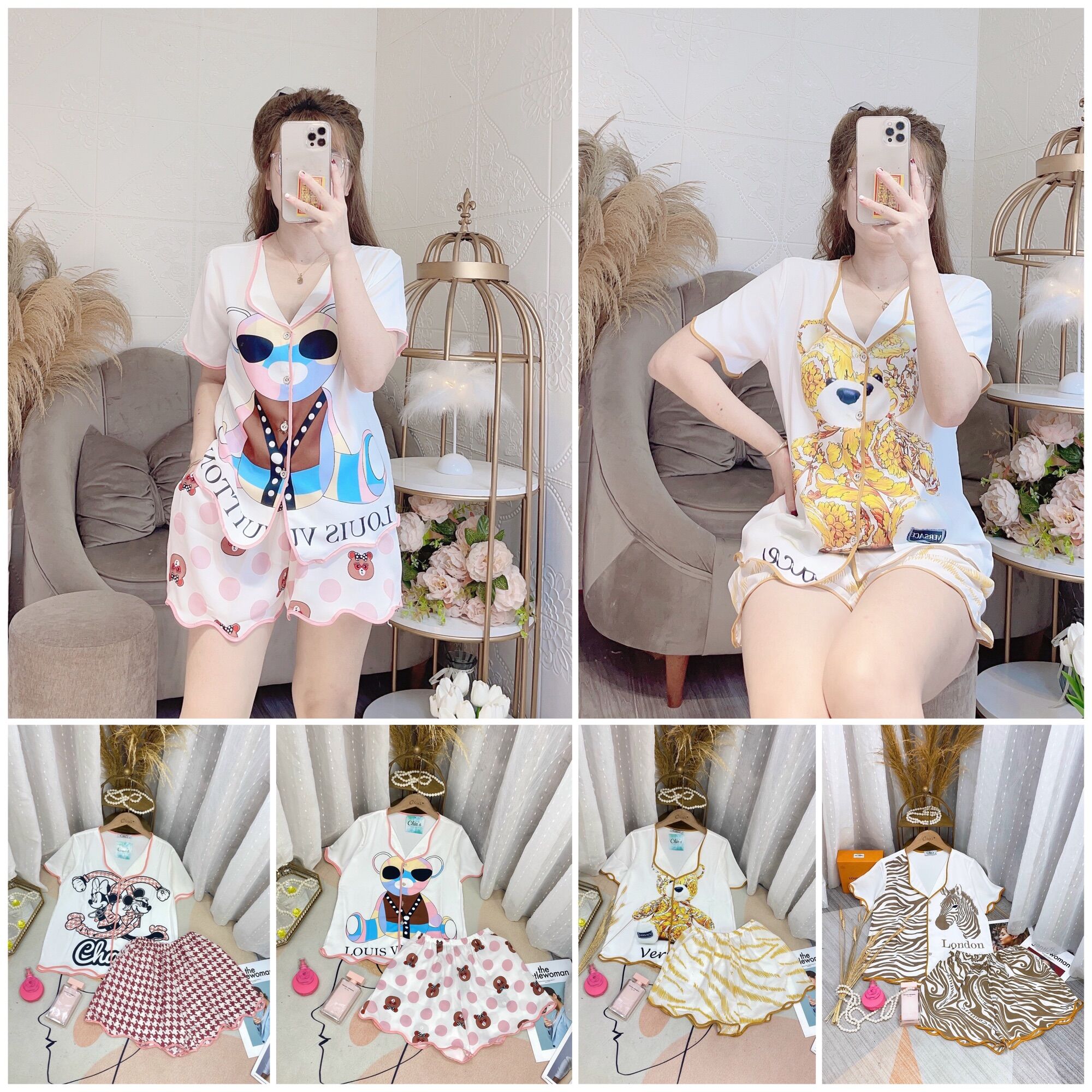 Đồ bộ đùi/ Pijama cánh dơi hàng thiết kế