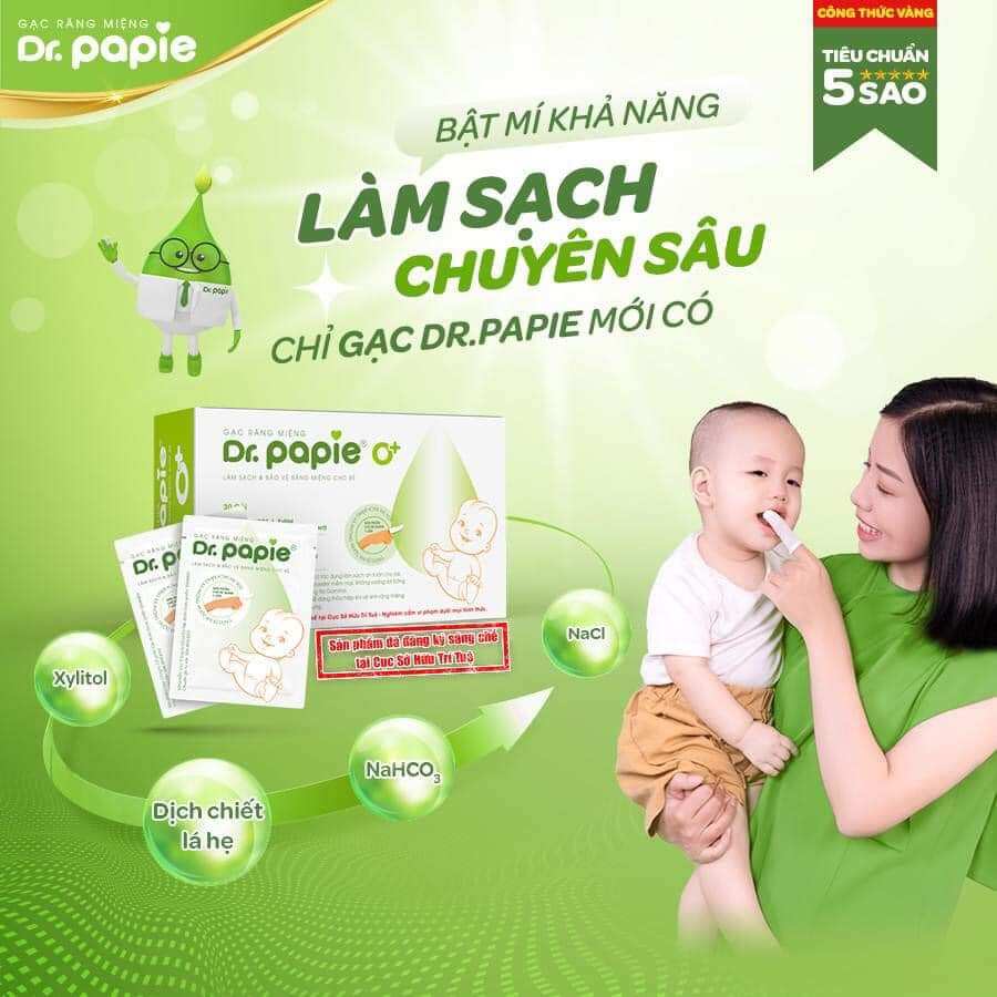 Gạc răng miệng Dr.papie (30 gói/hộp)