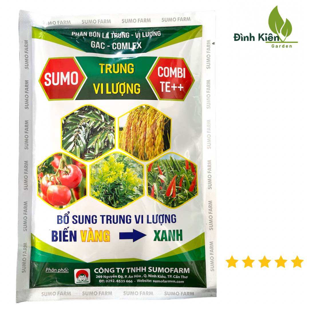 Phân bón SUMO COMBI TE++. SUMOFARM trung vi lượng chelate giúp cây xanh lá loại (200g)