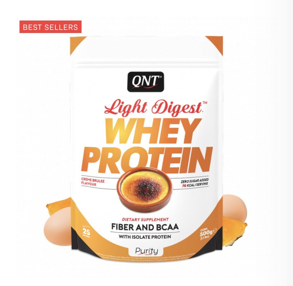 Qnt light digest whey protein vị vani kem cháy pháp 500g