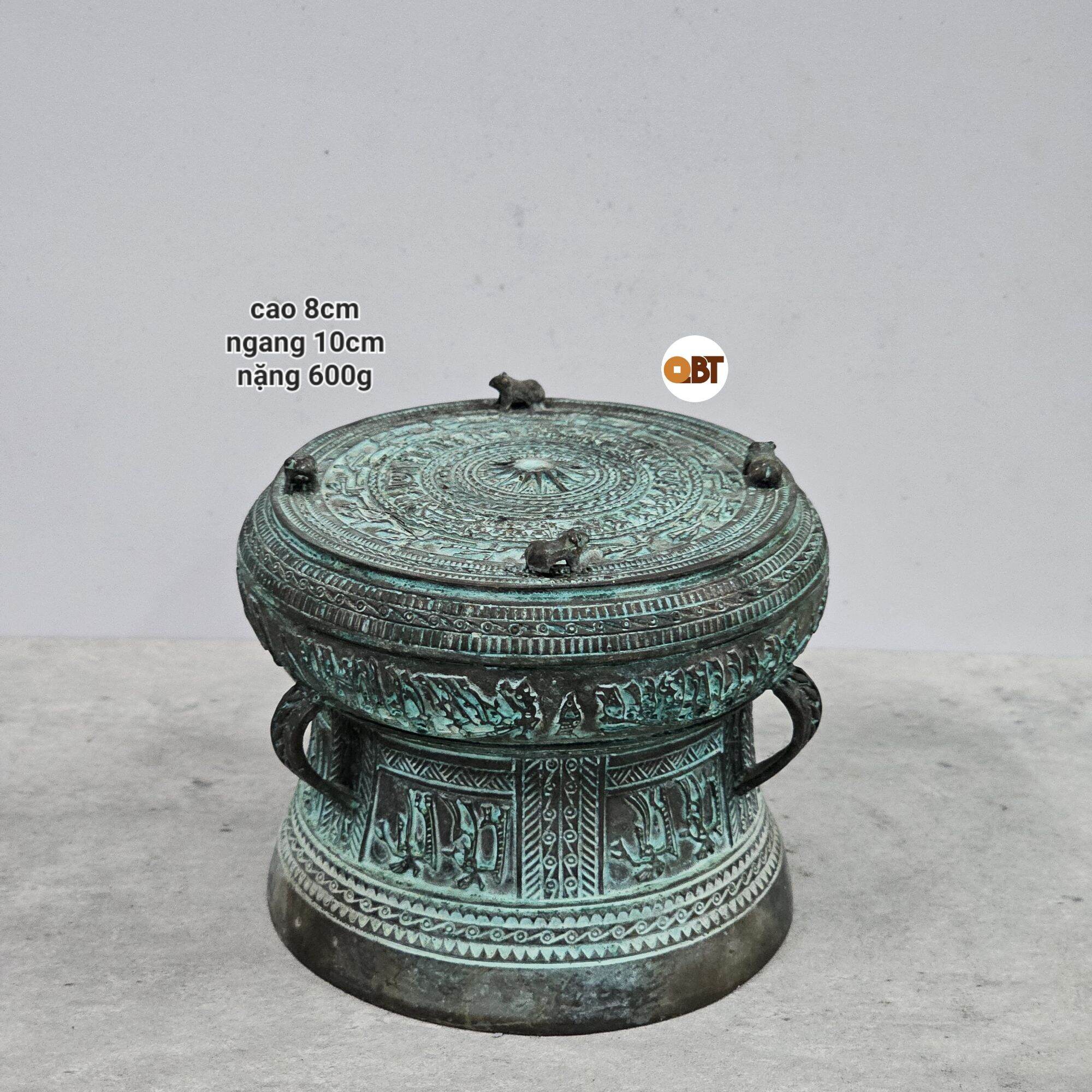 Trống đồng đông sơn mini bằng đồng phong thuỷ