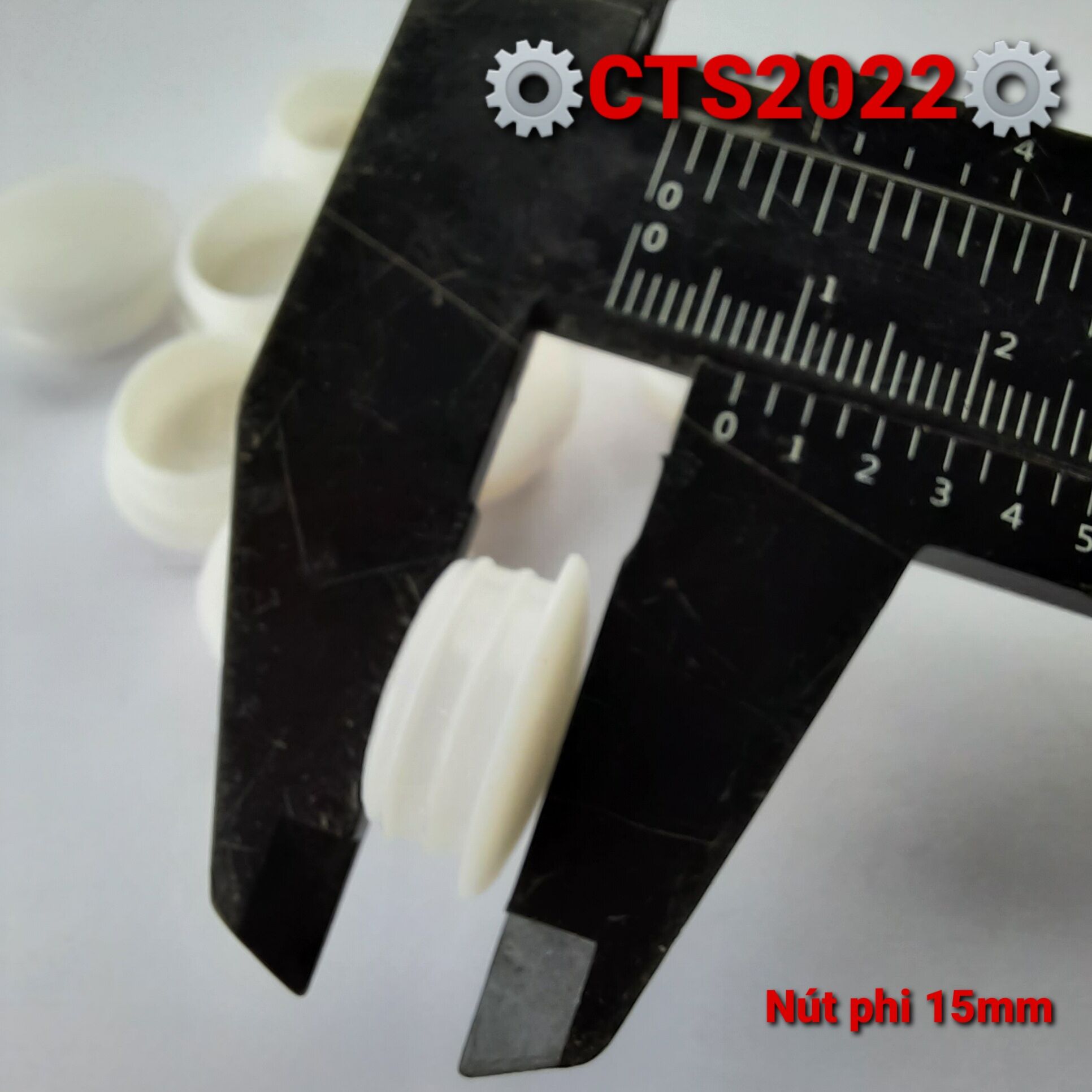 10 White Plastic Buttons to Cover 15mm Holes