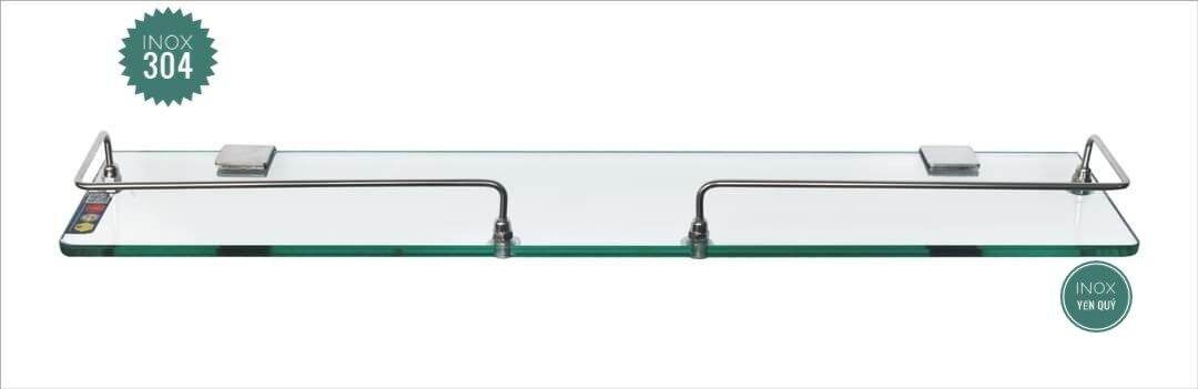 INOX 304 KỆ KÍNH 1 TẦNG DƯỚI GƯƠNG NHÀ TẮM INOX 304 ĐỰNG DẦU GỘI SỮA TẮM SỮA RỬA MẶT