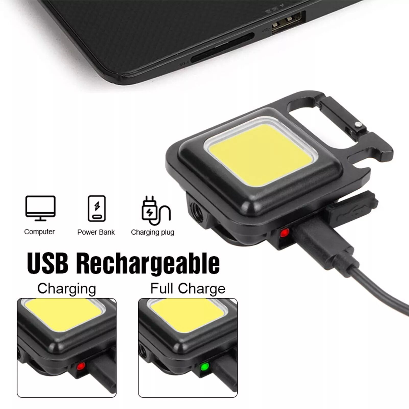 ĐÈN PIN COB LED ( 3 CHẾ ĐỘ ) SIÊU SÁNG-MÓC KHÓA MỞ NẮP CHAI