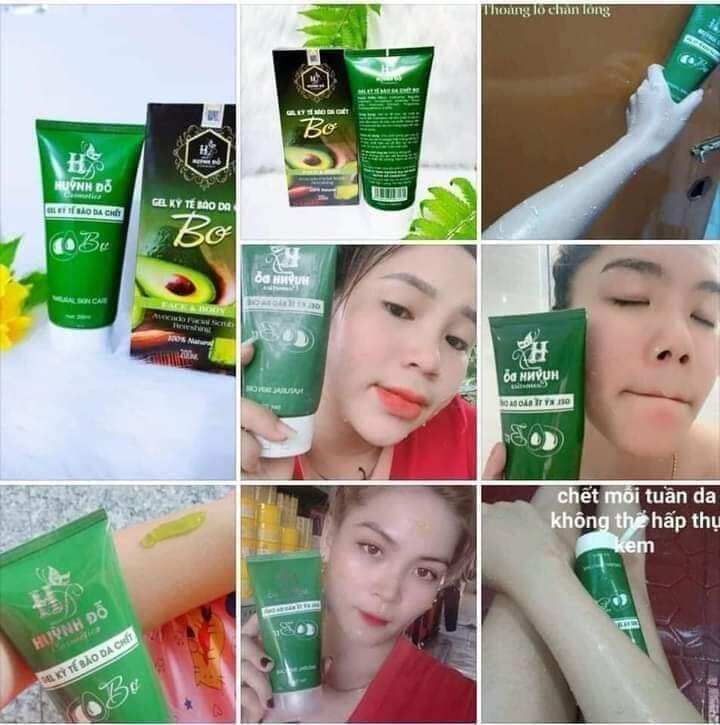 gel tẩy tế bào chết bơ huỳnh đổ